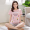 Summer Pajamas Women Short Sleeve Shorts Cotton Korean Loungewear Cartoon Thin Outdoor Sets Sleepwear