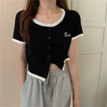 IMG 104 of Silk Sweater Women Thin Summer Slim Look Short Sleeve T-Shirt Matching Cardigan Tops Outerwear