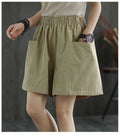 IMG 107 of Straight Shorts Women Summer Casual Loose High Waist Slim Look All-Matching Mid-Length Pants Shorts