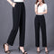 Img 1 - Harem Pants Women Loose White Slim Look Casual Cotton Blend Ankle-Length Carrot