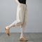 Plus Size Women Pants Cultural Style Cotton Wide Leg All-Matching Art Slim Look Harem Ankle-Length Pants