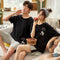 Img 3 - Summer Couple Pajamas Cotton Short Sleeve Shorts Men Cartoon Women Loungewear Sets Non