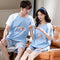 Couple Pajamas Summer Short Sleeve Cotton Thin Plus Size Loose Men Women Sets Cartoon Loungewear Sleepwear