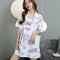 Summer Sexy Popular Pyjamas Women Thin Short Sleeve Loose Chiffon Shirt Dress