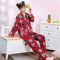 ins Long Sleeved Cardigan Replica Women Pajamas Lapel Silk Loungewear Sets Sleepwear