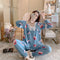 insPopular Streaming Solid Colored Pajamas Women Princess Long Sleeved Outdoor Loungewear Sleepwear