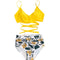IMG 120 of Swimsuit Women Europe High Waist Two Piece Sexy Cross Leopard Stripes Bikini Swimwear