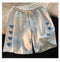Img 7 - Europe Embroidery Dye Heart Shaped Summer Shorts Women Student Cargo Straight Loose Sporty Bermuda Shorts