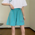 IMG 107 of Cotton Summer Korean Loose Lazy Wide Leg Pants Casual Elastic Waist Shorts Women Shorts