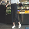 Summer Korean Three Quarter Suit Pants Women Cozy Breathable Wide Leg Outdoor High Waist Slim Look Straight Casual Pants