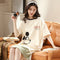 Summer Short Sleeve Mid Length Women Cotton Cozy Round-Neck Pyjamas Europe Loungewear Sleepwear