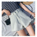 IMG 113 of Black Denim Shorts Women Summer High Waist Slim Look Thin A-Line Loose Hot Pants Korean Shorts