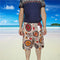 Img 10 - Men Beach Pants Mid-Length Sporty Casual Cotton Blend Printed Cultural Style Green Home Beachwear