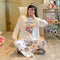 Pajamas Women Sleeve Length Pants Korean Cartoon Loose Plus Size Adorable Two-Piece Sets Loungewear Sleepwear