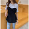 Img 6 - Summer Korean Slim Look insTops Trendy Elegant False Two-Piece Mid-Length Short Sleeve T-Shirt Women