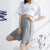 Img 1 - Running Shorts Women Summer Loose Casual High Waist Wide Leg Gray knee length Under Pants insPants