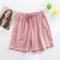 Img 9 - Women Cotton Mid-Length Shorts Pocket Thin High Waist Loose Wide Leg Pants Casual