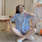 Summer Short Sleeve Shorts Adorable Japanese Two-Piece Sets Thin Plus Size Loungewear Pajamas Women Sleepwear