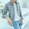 Men Long Sleeved Shirt Teens Trendy Chequered Korean Slim Look All-Matching Men Shirt