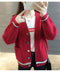 IMG 112 of Student Korean Pocket Sweater Women Loose V-Neck Long Sleeved Matching Knitted Cardigan Outerwear