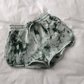 Vintage Dye Printed Slim Look Wide Leg Casual High Waist Home Shorts Women Jogging Sporty Hot Pants Beach Summer Beachwear
