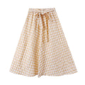 Img 5 - Summer Korean College Spliced Chequered Flare Women Mid-Length A-Line Skirt