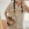 IMG 116 of Chequered Pajamas Women Summer insAdorable Japanese Teens Casual Student Loungewear Two-Piece Sets Sleepwear