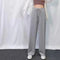 Img 6 - Ice Silk Wide Leg Pants Women Summer High Waist Drape Loose Straight Thin Casual Slim-Look Floor Length Pants