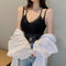 Img 5 - Sexy Lace Bare Back V-Neck False Two-Piece Strap Cross Bra Pad Camisole Women Camisole