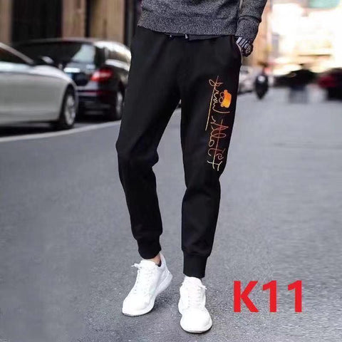 insSlim Look Sport Pants Teens Student Hong Kong Printed Loose Ankle-Length Pants