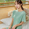 Pyjamas Women Summer Thin Silk Cooling Mid-Length Dress Plus Size Loungewear Outdoor Sleepwear