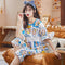 Pajamas Women Summer Short Sleeve Cropped Pants Sets INS Women Cartoon Popular Trendy Loungewear Sleepwear