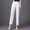 Img 7 - Harem Pants Women Loose White Slim Look Casual Cotton Blend Ankle-Length Carrot