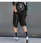 IMG 110 of Cargo Shorts Men Trendy insPersonality Harajuku Korean Loose Hip-Hop Ribbon knee length Shorts