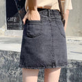 Img 4 - Summer Korean Denim A Line Skirt Women High Waist Slim Look Hip Flattering INS Skirt