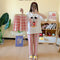 Pajamas Women Summer Three-Piece Short Sleeve Shorts Long Pants Student Korean Adorable Cartoon Plus Size Loungewear Sleepwear