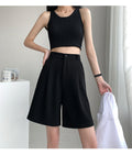 IMG 122 of Suits Shorts Women Summer Thin Casual High Waist Loose Slim Look Wide Leg Pants Plus Size Shorts