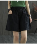 Img 9 - Straight Shorts Women Summer Casual Loose High Waist Slim Look All-Matching Mid-Length Pants