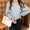 IMG 142 of Korean Student Short Loose All-Matching Long Sleeved Sweatshirt Women Alphabets Trendy Tops Outerwear