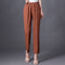 Wide Leg Pants Women Loose White Slim Look Casual Cotton Blend Ankle-Length Carrot Pants