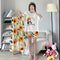 Pajamas Three-Piece Women Summer Sets Loose Short Sleeve Shorts Long Pants Plus Size Cartoon Korean Loungewear Sleepwear