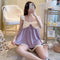 Pajamas Women Summer Silk Short Sleeve Shorts Adorable Strap Thin Princess Loungewear Sets Sleepwear