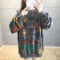 IMG 123 of Sweatshirt Women Korean Loose Alphabets Thin Dye Round-Neck Long Sleeved Outerwear