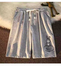 IMG 107 of Summer Embroidery Bermuda Shorts Wide Leg Pants Women Korean Loose Student Straight Shorts