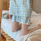 Img 3 - Korean Cartoon Loungewear Pajamas Pants Two-Piece Sets Summer Adorable Japanese Thin Cardigan Fresh Looking Pants