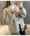 IMG 125 of Student Korean Pocket Sweater Women Loose V-Neck Long Sleeved Matching Knitted Cardigan Outerwear