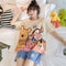 Pajamas Women Summer Short Sleeve Korean Student Thin Plus Size Adorable Cartoon Outdoor Loungewear Sets Sleepwear