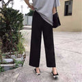Img 6 - Wide Leg Women Student Korean Ankle-Length Loose Straight High Waist Drape Black Slim-Look Street Style Pants