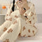 IMG 116 of Pajamas Women Long Sleeved Korean Sweet Look Adorable Teens Student Outdoor Pants Loungewear Two-Piece Sets Sleepwear