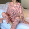 Pajamas Women Adorable Cartoon Long Sleeved Loose Thin Loungewear Two-Piece Sets Outdoor Sleepwear